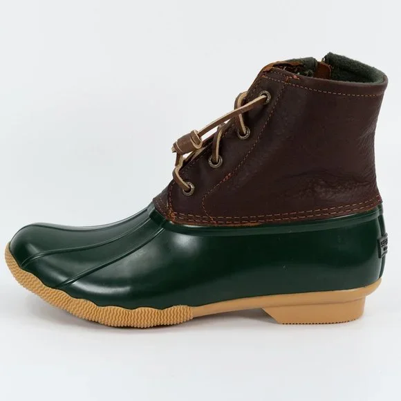 Sperry Women's Saltwater Duck Boot 'Tan Green' STS90998F Rain Boots size 6 - 11 - Picture 4 of 14